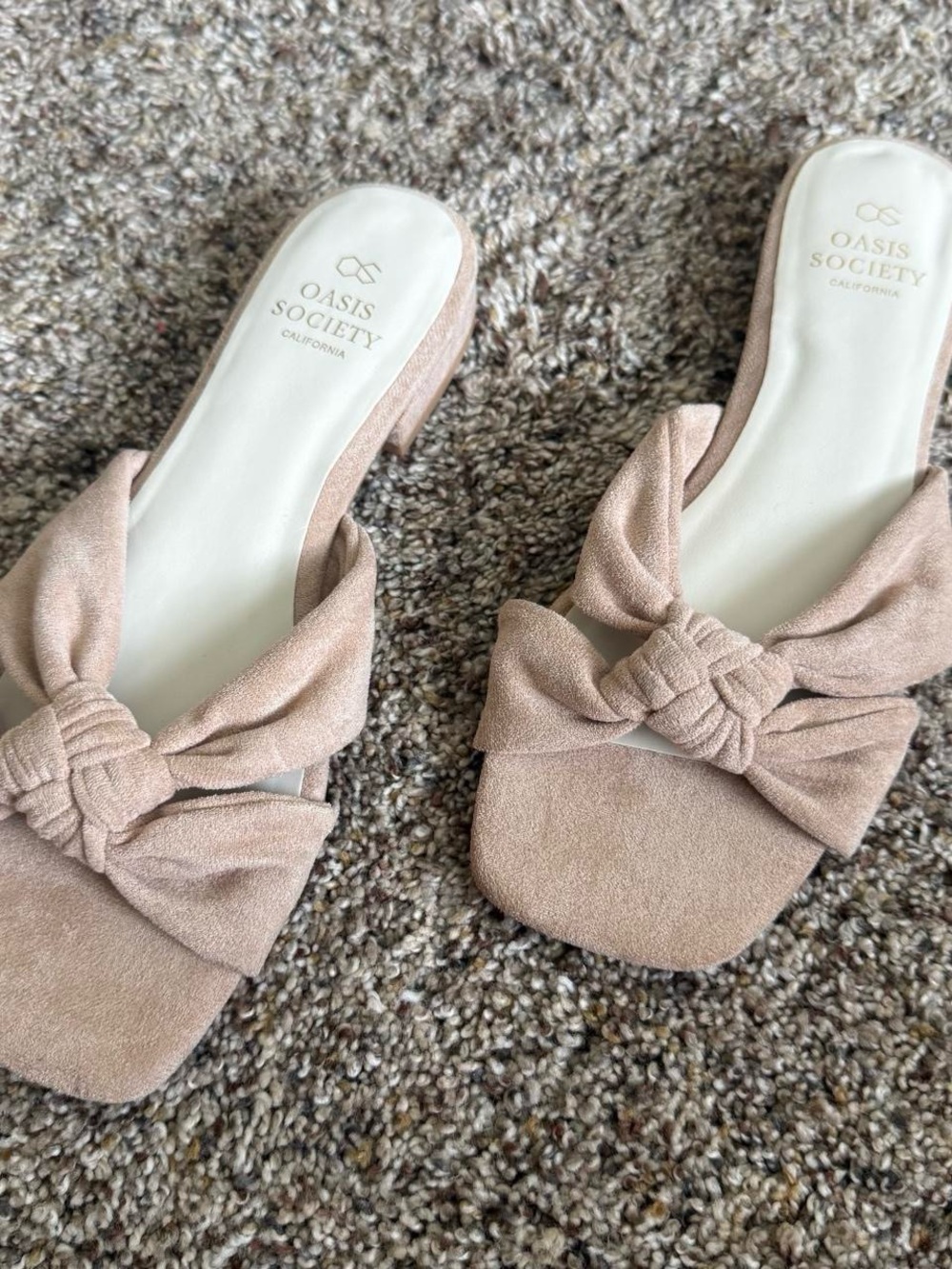 Oasis Society Nude Knot-Front Slip-On Mules